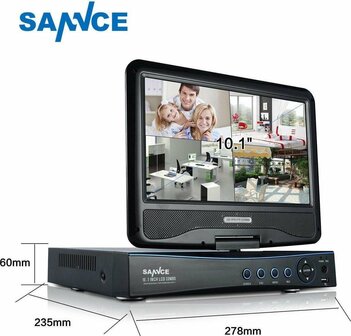 Camera bewaking set, 10 inch flip monitor 2 camera`s