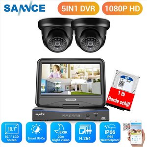 Camera bewaking set, 10 inch flip monitor 2 camera`s