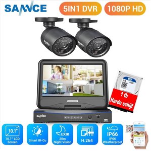 Camera bewaking set, 10 inch flip monitor 2 camera`s