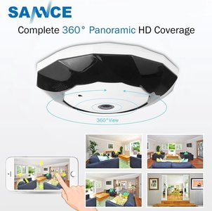 Sannce 360° Night Vision Wireless Beveiligingscamera - Fisheye Panoramic IP Camera