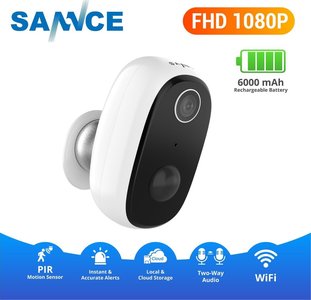 Sannce Slimme WiFi waterbestendige IP-binnen / buitencamera (Full-HD 2mp, SD, IR+2-weg audio)